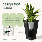 Veradek V-Resin Indoor/Outdoor Taper Planter (26 inch, Black)