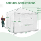 eagle peak 10x10 portable walk-in greenhouse, pop-up indoor, close-up detail