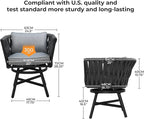 Grand patio 5-Piece Outdoor Dining Set for 4, Patio Dining Furniture Set for 4 Swivel Rope Wicker Chairs & 1 Expandable Rectangular Dining Table, Dark Gray
