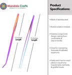 Mandala Crafts Rainbow 15 Inch Straight Curved Fish Tanks Aquarium Tweezers | 15 Inch Forceps, Rust Resistant Stainless Steel, Trimming Aquatic Plants, Bowls, Terrariums, Freshwater & Saltwater Aquascape