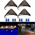 LEONLITE 4-Pack 4000K Low Voltage LED Deck Light Triangle Oil Rubbed Bronze | 12V Stair Railing Light, Outdoor Landscape Step Fence Light, IP65, UL Listed , Aluminum, Cool White