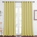 NICETOWN Blackout Curtains 84 Inch Length, Thermal Insulated Curtains for Bedroom Grommet Energy Saving Room Darkening Drapes for Living Room Window, 1 Panel, Paler Yellow, 66" W x 102" L