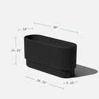 Veradek Demi Series Long Planter for Porch, Patio, Backyard | Durable Plastic-Stone Composite Material | Modern Décor for Shrubs, Flowers