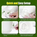 Plant Pots 5 Inch Self Watering Pots,6 Pack Plastic Planters with Drainage Holes and Clear Saucers,Plastic Flower Pots,Nursery Planting Pot for Indoor Out Door Plants (White)