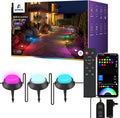 Outdoor Ground Lights 15 Pack, 32FT RGBCW Pathway Lights Wired | Color Changing Landscape Lights, 2200-6500K CCT, IP65 Waterproof, for Path Garden Lawn, Holiday/Party Decor, Alexa Compatible