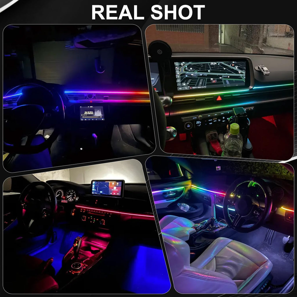 dreamcolor acrylic interior car led strip lights, 6 on a desk or shelf