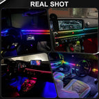 dreamcolor acrylic interior car led strip lights, 6 on a desk or shelf