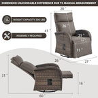 Swivel Outdoor Recliner Chair Set of 2 - Reclining Patio Chair with Adjustable Backrest and Footrest, All-Weather Wicker Chaise Lounge Chair Outdoor for Pool Deck (Upgraded 2.0)