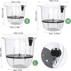 Self Watering Pots, 3 Pack 4 Inch Clear Plant Pot Self Watering Planter Flowers Pot with Deep Reservoir for Indoor Plants (3 Small)