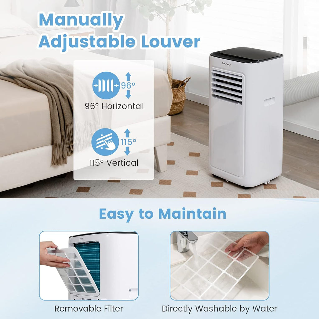 costway portable air conditioner, 9000 btu portable ac, view 9