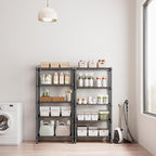 1250 lbs 5 Tier Shelf Metal Storage Shelves Wire Rack Closet Organizers for Garage Kitchen Bathroom Laundry Black 11.8" D x 29.5" W x 59.5" H