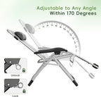 Oversized Zero Gravity Chair Folding Patio Reclining Padded Lounge Chairs | w/Removable Cushion & Headrest & Upgraded Lock & Footrest & Cup Holder Foldable Recliner for Indoor Outdoor,500LBS Capacity