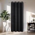 Joydeco Blackout Door Curtain for Doorway Privacy 96 Inches Long, Grommet Closet Curtain for Open Closet, Room Divider for Bedroom Living Room (Black, 52Wx96L, 1 Panel)