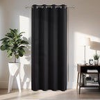Joydeco Blackout Door Curtain for Doorway Privacy 96 Inches Long, Grommet Closet Curtain for Open Closet, Room Divider for Bedroom Living Room (Black, 52Wx96L, 1 Panel)