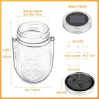 GIGALUMI Solar Mason Jar Lights, 8 Pack 30 Led String Fairy Lights Garden Lights Outdoor Waterproof Metal Lid Hanging Solar Lanterns for Outdoor, Garden, Patio, Lawn, Balcony Decoration