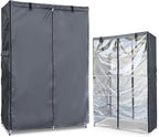 Waterproof Shelf Cover,600D Heavy Duty Dustproof Storage Wire Rack Covers,Outdoor Shelving Covers for Wire Shelves with Zipper 60''x24''x72'',Clear Front.