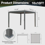 domi aluminum louvered pergola 10x10, outdoor metal pergola on a desk or shelf