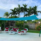 Quictent 12x16ft 185G HDPE Rectangle Sun Shade Sail Canopy 98% UV Block Outdoor Patio Garden with Hardware Kit (Turquoise)