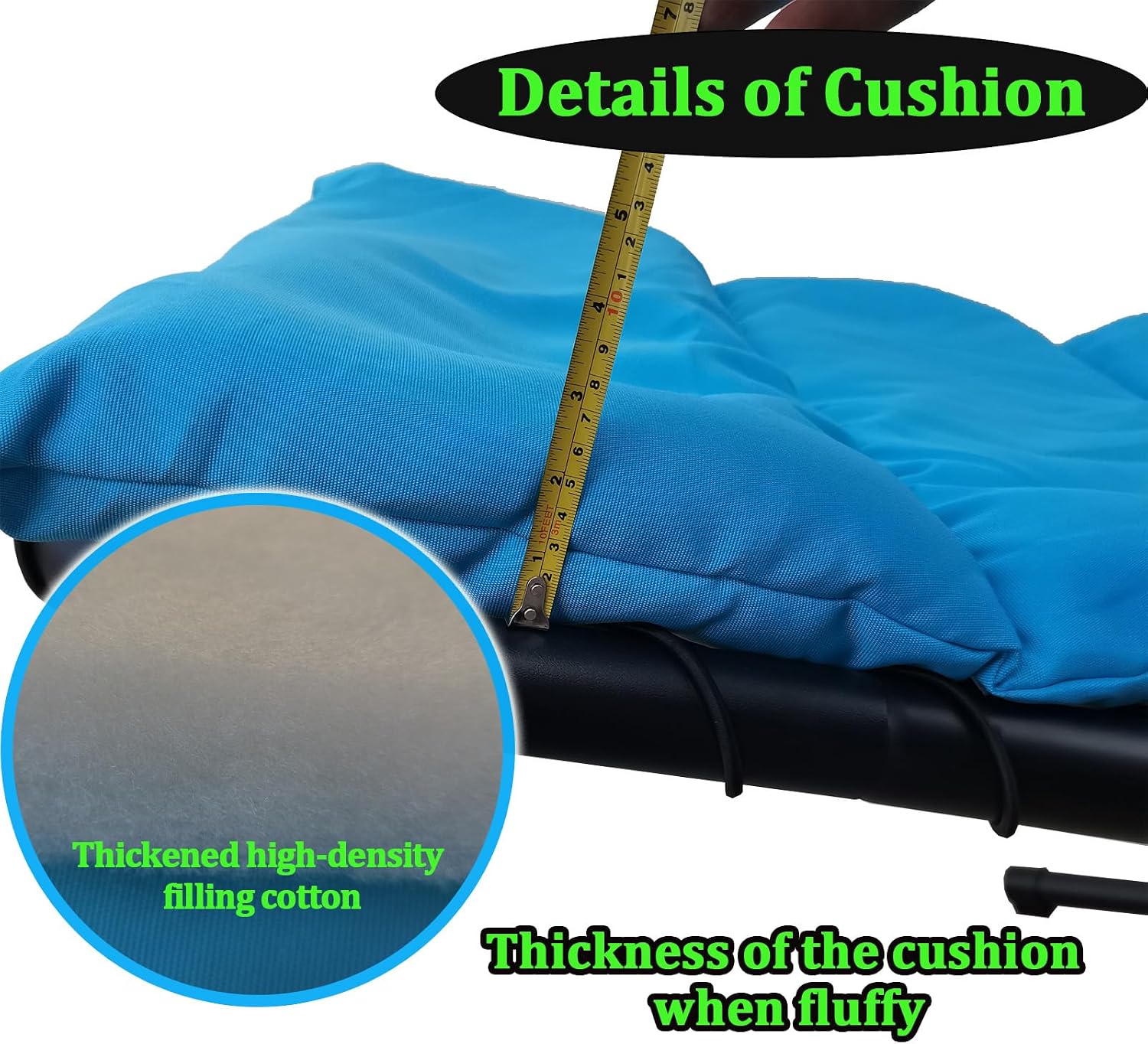 Hanging Lounge Chair Replacement Cushion with Umbrella Fabric, Fade Resistant Breathable Replacement Cushion Pad for Outdoor Curved Hanging Hammock Swing Chair (Dark Gray)