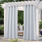 NICETOWN White Outdoor Curtain for Patio, Waterproof Fabric for Bathroom, Room Darkning Drape and Sun Blocking UV Protection Thermal Insulated Vertical Curtain for Porch, 1 PC, W52 x L84