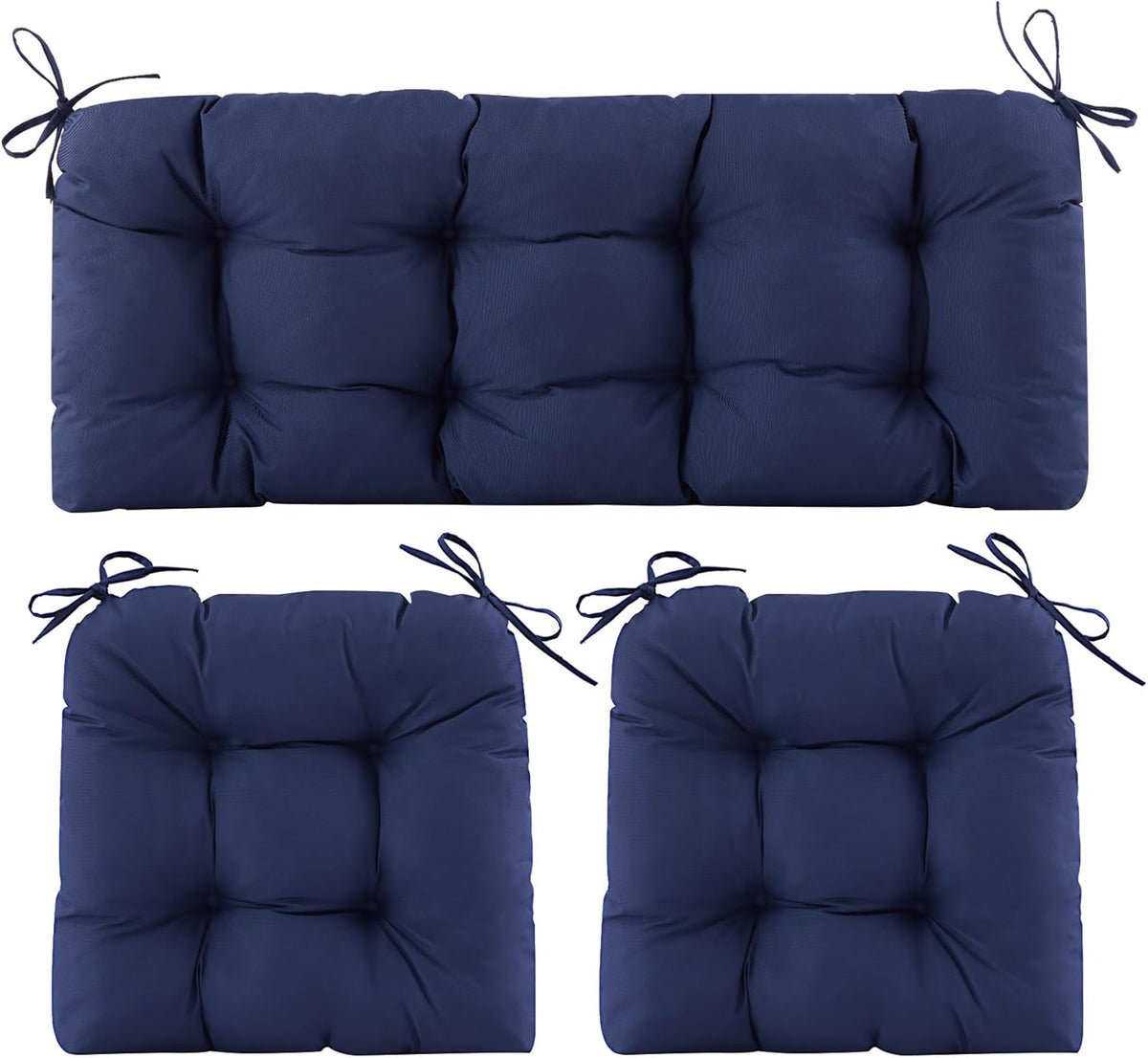 wicker chair cushions of 3 pieces, waterproof cushions, main product view