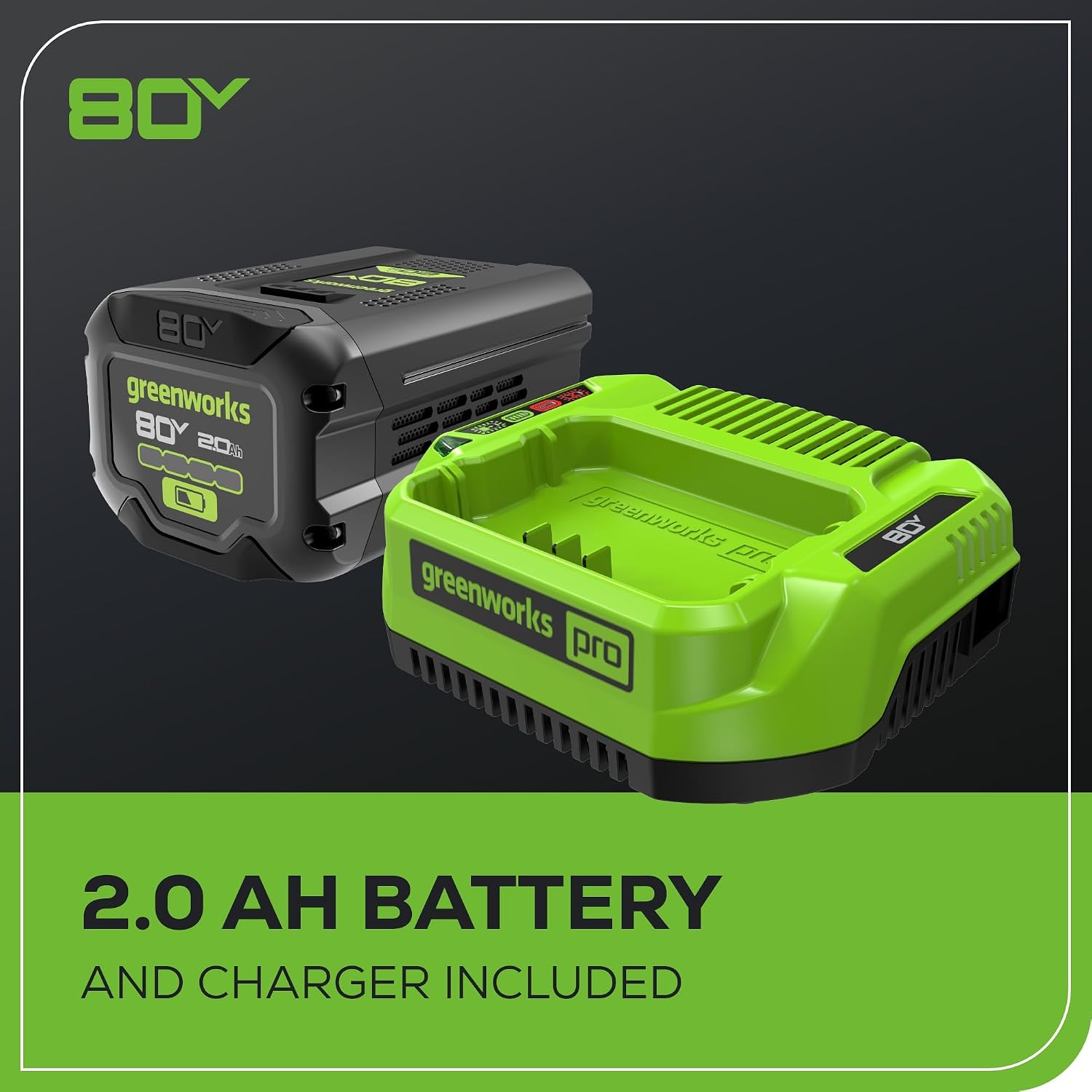 Greenworks 80V 26 in Cordless Hedge Trimmer, 2.0 Ah Battery and Charger