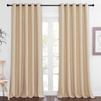 NICETOWN Blackout Sliding Glass Door Curtain 110 inch Length, Grommet Thermal Curtain Room Darkening Window Treatment for Bedroom/Living Room, Biscotti Beige, W66 x L110, 1 Panel