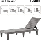 Outdoor Lounge Chaise, Adjustable Pool Lounge Chairs with 5 Positions Backrest, Waterproof Sun Loungers for Garden Pool Beach Patio Deck Sunbathing Set of 4