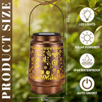 Glooglitter Letter M Solar Lanterns Outdoor Monogram Initial Hanging Light | Hummingbird Shadow Projector Light Waterproof Metal LED Lantern for Patio Yard Porch Personalized Gift for Women Mom Grandma