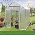 2 Pack Raised Garden Bed Planter Box with Trellis, 58” Tomato Cage Planter Raised Garden Bed with Trellis for Climbing Vegetables Plants Tomato Cage w/Self-Watering, Indoor Outdoor Use