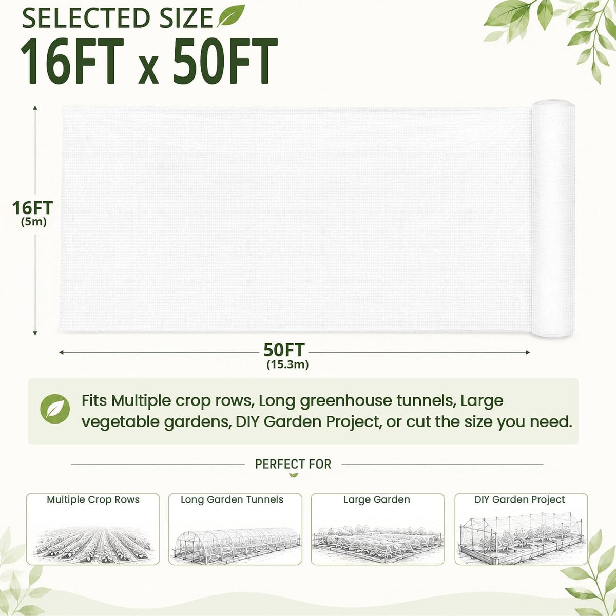 16x50ft garden netting, fine mesh insect netting for, close-up detail