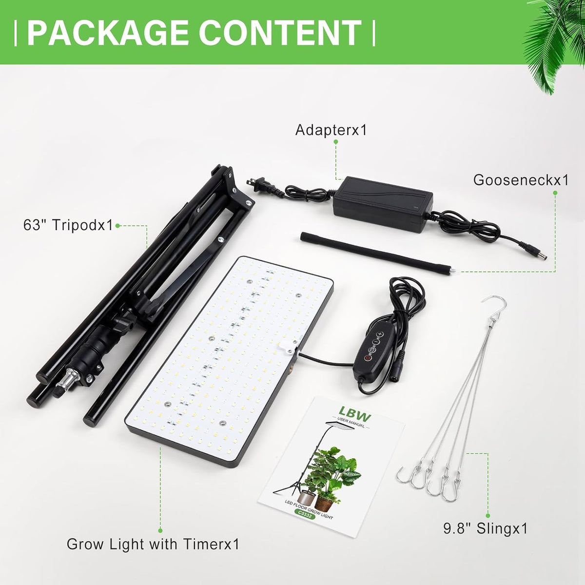 lbw grow lights for indoor plants, 214 leds on a desk or shelf