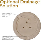Sunnydaze 20-Inch Franklin Large Plant Pot - Polyresin Round Outdoor Planter with Drillable Drainage Hole - Beige