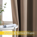 NICETOWN Blackout Blinds for Patio Door, Sliding Door Insulated Blackout Curtains, Extra Wide Curtain with Grommet Top for Villa/Hall/Parlor (Cappuccino, 80 inches W x 84 inches L)