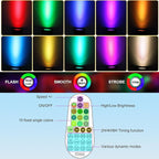 MEIHUA Solar Spot Lights Outdoor Color Changing, 4 in 1 Landscape Lighting RGB Spotlights with Remote Control, IP66 Waterproof Solar Lights Outdoor Garden for Pathway Yard Pool Tree