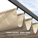 Pergola Shade Cover Replacement Canopy Top Compatible with 10 X 12 ft 6-Bar Pergola Frames - Beige (Canopy Size 116" W x 120" L, Canopy Top Only)