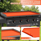 36" Silicone Griddle Cover Mat for Blackstone 36 Inch Griddle Accessories, All-Season Protection Against Dirt & Rust, Food Grade Silicone Grill Mat (Orange)