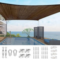 Quictent 12x16ft Rectangular Sun Shade Sail 185G HDPE Canopy 98% UV Block Outdoor Patio Garden Commercial Deck with Hardware Kit Brown