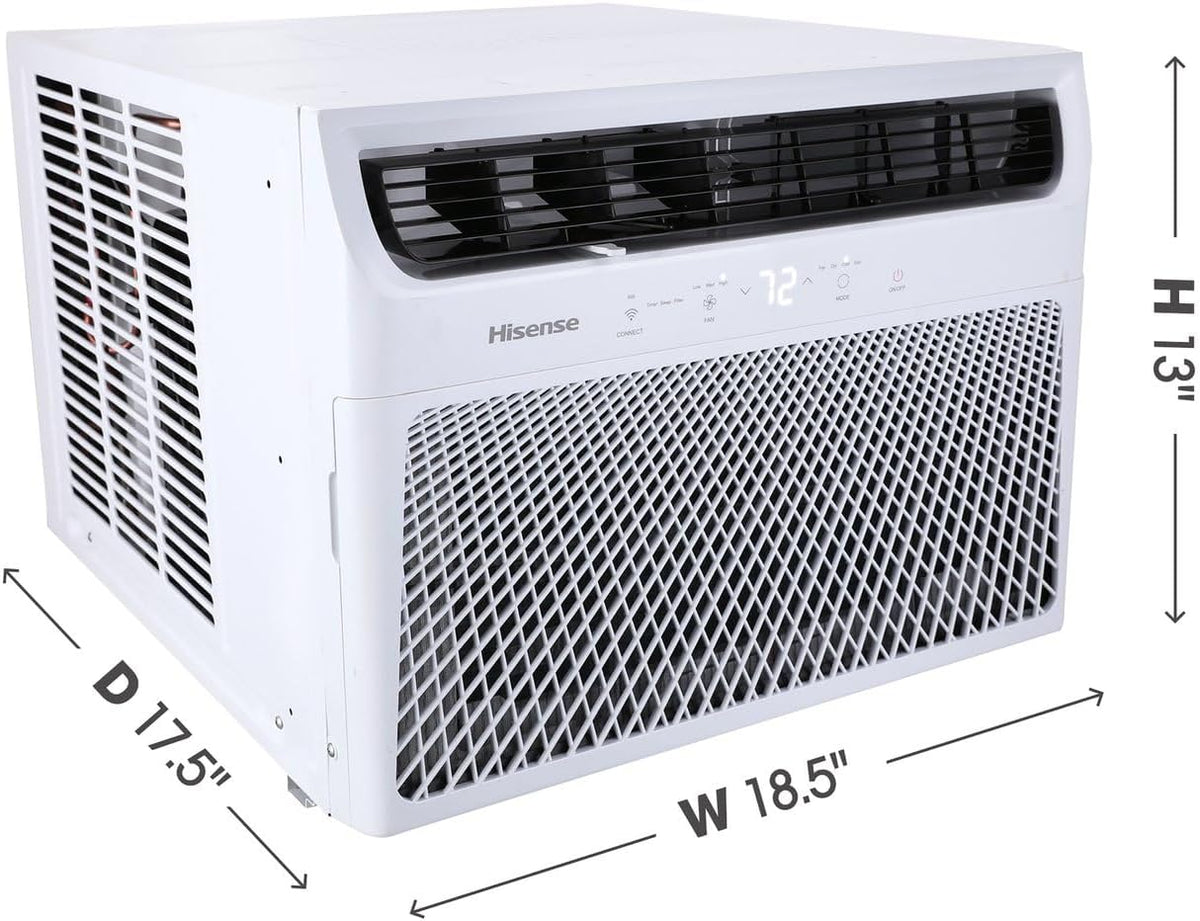 hisense 10,000 btu window air conditioner, wi-fi smart on a desk or shelf