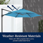 Best Choice Products 10ft Offset Cantilever Hanging Market Patio Umbrella, Smooth 360° Rotation, 8 Sturdy Ribs, Easy Adjustment - Sky Blue
