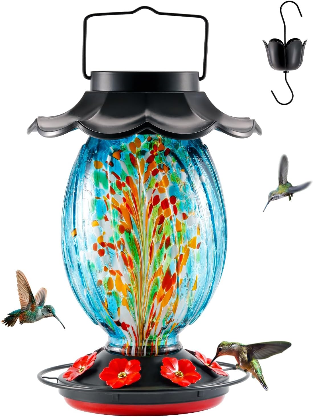 housesapp solar hummingbird feeder - 49 fl.oz hand, main product view