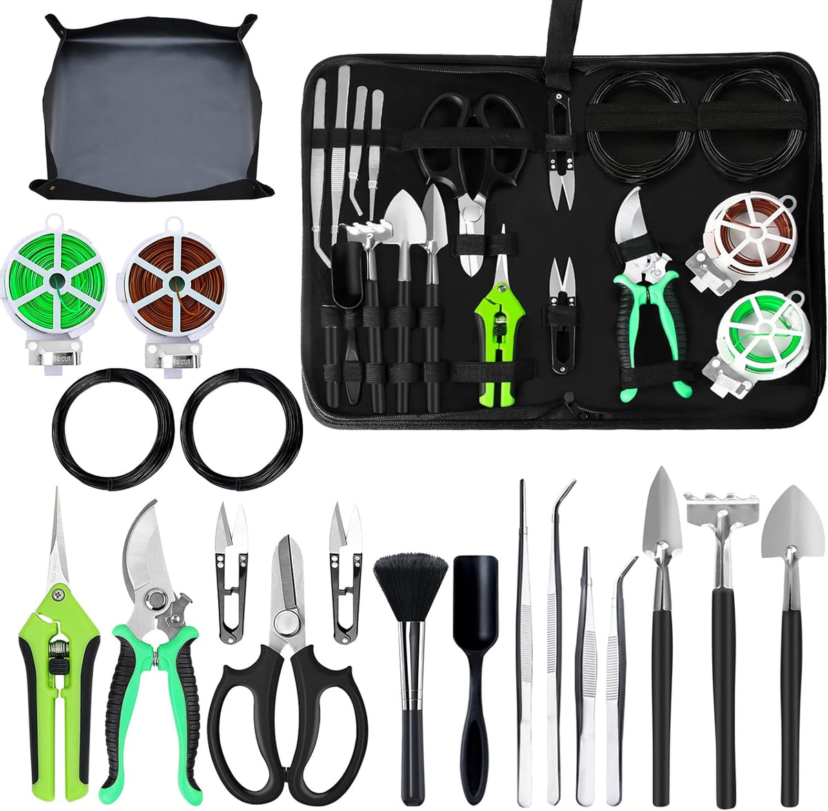 bonsai tree kit, 20 pcs gardening succulent tools, main product view