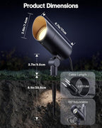 HIBOITEC 1 Pack 30W Outdoor LED Spot Lights 120V Plug in Flag Pole Light 3000LM 3000K Warm White Waterproof Landscape Spotlight for Yard Garden Tree Statue, 5.9 FT Cord with Plug