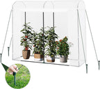 woltu garden greenhouse tunnel in galvanised steel tube, front angle view