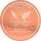 Bird Bath Copper Disk 99.9% Pure Copper Release Cu Clean Water Outdoor Disc | Diameter 4", 0.6mm Triple-Point, Release Boost Cu+, All-Season Purification, Outdoor Bowl Birdbath, Garden Backyard Disc