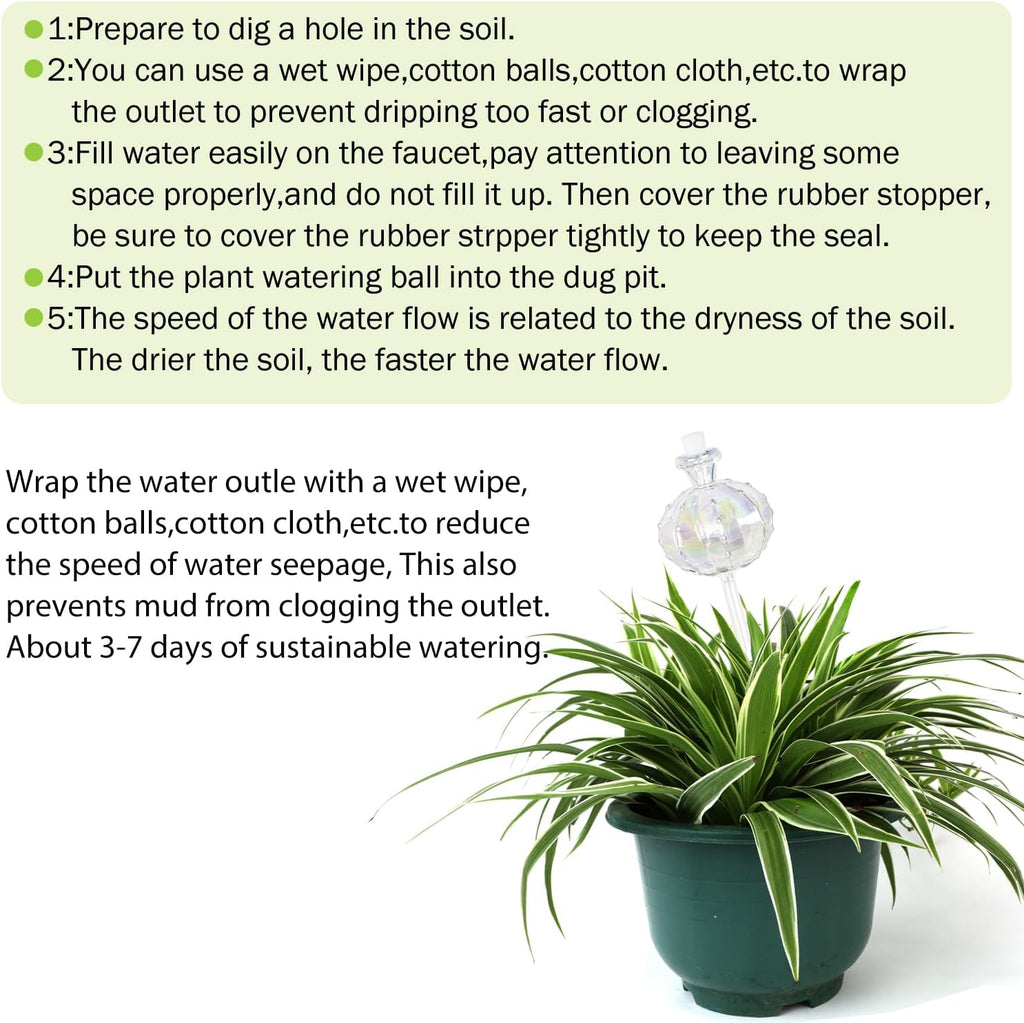3 PCS Top-Fill Self Watering Globes, Automatic Plant Watering Devices, Transparent Self Watering Planter Insert, Durable Clear Glass Aqua Bulbs for Indoor, Cactus Shape, & Funnel