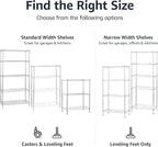 Amazon Basics 4-Shelf Adjustable Heavy Duty Storage Shelving Unit with Wheels, No-Tool Easy Assembly, Garage Shelving, Metal Wire Rack with Casters and Leveling Feet, 36" x 14" x 57.8", Chrome