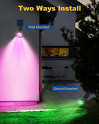 Solar Spot Lights Outdoor Color Changing, 7 Modes/14 LED Outdoor Solar Lights for Yard, Waterproof RGB Multicolor Solar Landscape Spotlights Auto On/Off for Flood, Yard, Tree, Pathway, 4 Pack