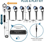 Low Voltage Landscape Lighting 6 Pack, 12V LED Outdoor Landscape Spotlights Outside Graden Pathway Lights, Plug in Spot Lights with Waterproof Transformer for House Yard Flag Tree Lawn Decor