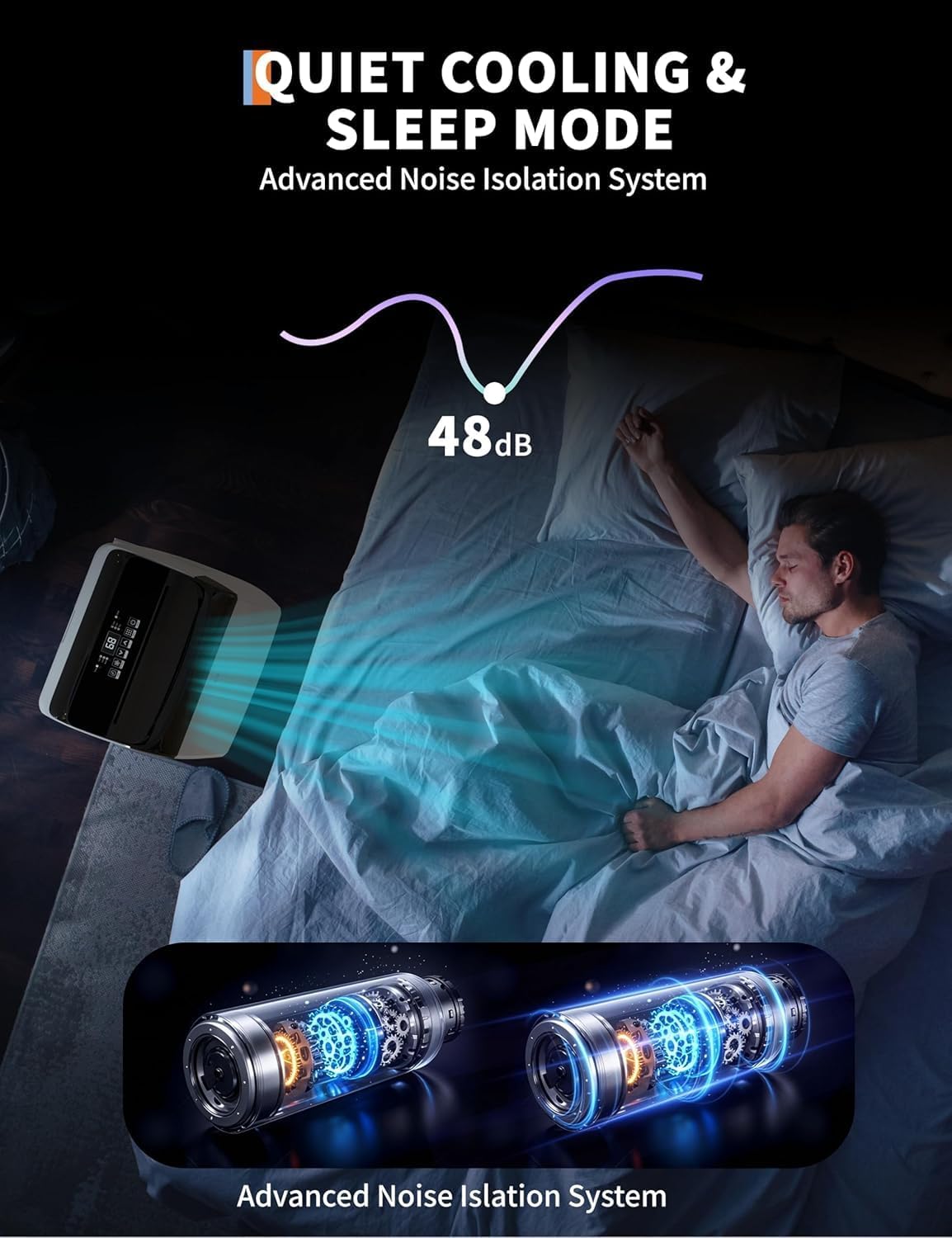 garvee 14,000 btu ac unit, 3-in-1 portable air showing dimensions